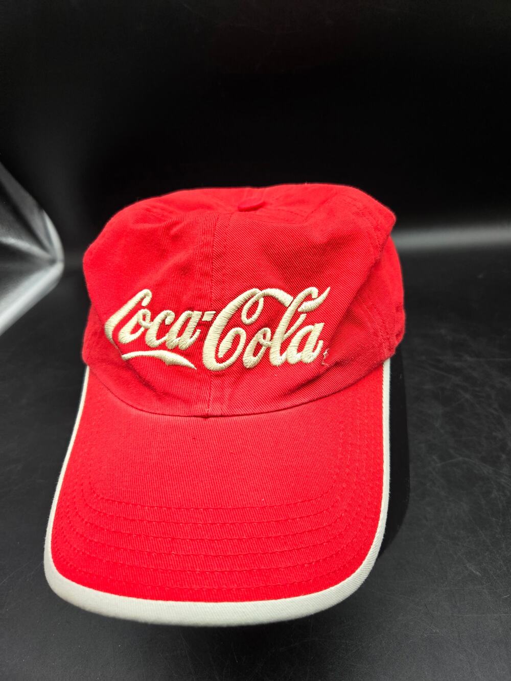 Vintage 1999 Coca Cola Red Strapback Hat Embroidered Logo Cap One Size Cotton